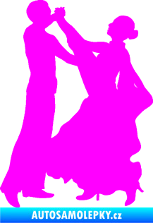 Samolepka Tanec 004 levá společenský tanec pár Fluorescentní růžová