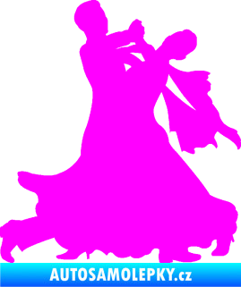 Samolepka Tanec 010 levá waltz Fluorescentní růžová