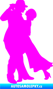 Samolepka Tanec 013 levá tango  Fluorescentní růžová