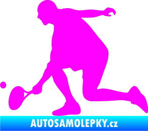 Samolepka Tenista 003 levá Fluorescentní růžová