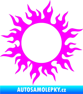 Samolepka Tetování 116 slunce s plameny Fluorescentní růžová