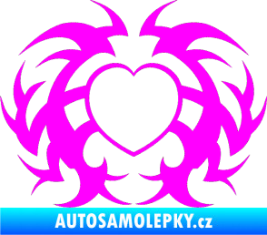 Samolepka Tetování 121 srdce Fluorescentní růžová