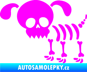 Samolepka The Bone Family Pejsek Fluorescentní růžová