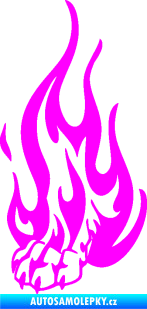Samolepka Tlapa v plamenech levá Fluorescentní růžová