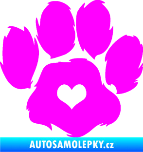 Samolepka Tlapka 006 pravá Fluorescentní růžová