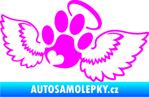 Samolepka Tlapka 010 andělíček pravá Fluorescentní růžová