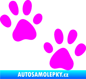 Samolepka Tlapky 011 Fluorescentní růžová