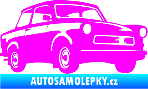 Samolepka Trabant karikatura pravá Fluorescentní růžová