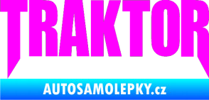 Samolepka Traktor - music Fluorescentní růžová