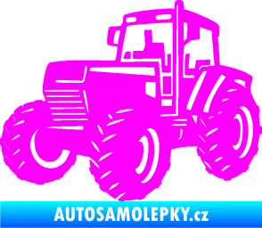 Samolepka Traktor 002 levá Zetor Fluorescentní růžová