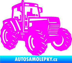 Samolepka Traktor 002 pravá Zetor Fluorescentní růžová