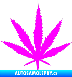 Samolepka Travka 001 lístek marihuany Fluorescentní růžová