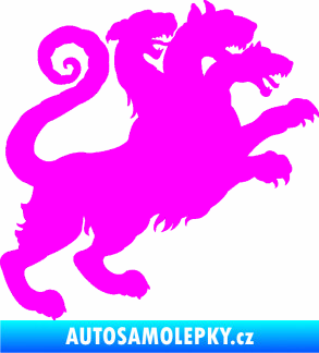 Samolepka Trojhlavý pes kerberos 002 pravá Fluorescentní růžová