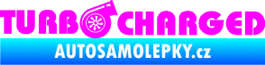 Samolepka Turbo charged nápis Fluorescentní růžová