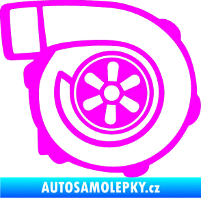 Samolepka Turbo silueta 001  pravá Fluorescentní růžová