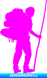 Samolepka Turista 001 pravá Fluorescentní růžová