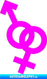 Samolepka Ty a já 001 symbol pro muže a ženu Fluorescentní růžová