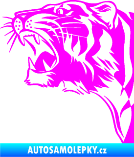 Samolepka Tygr 002 levá Fluorescentní růžová