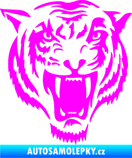 Samolepka Tygr 005 pravá hlava Fluorescentní růžová