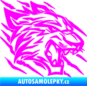 Samolepka Tygr 012 pravá drápance Fluorescentní růžová