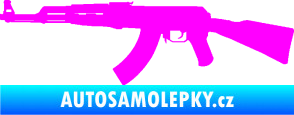 Samolepka Útočná puška AK 47 levá Fluorescentní růžová