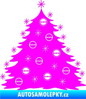 Samolepka Vánoční stromeček 001 Fluorescentní růžová