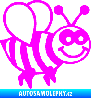 Samolepka Včela 003 pravá happy Fluorescentní růžová
