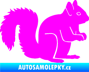 Samolepka Veverka 001 pravá Fluorescentní růžová