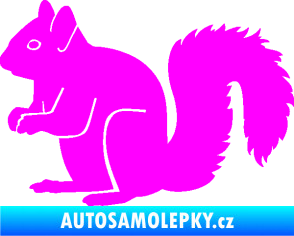Samolepka Veverka 001 levá Fluorescentní růžová