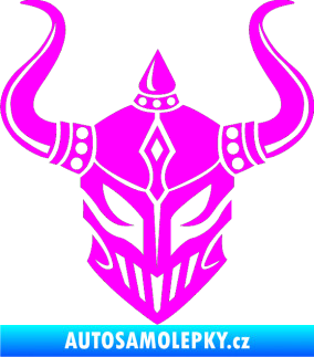 Samolepka Vikingská helma Fluorescentní růžová