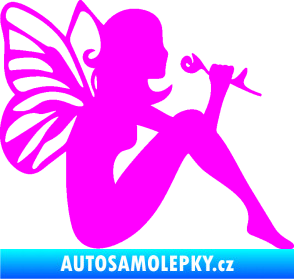 Samolepka Víla 001 pravá Fluorescentní růžová