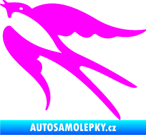Samolepka Vlaštovka 003 levá Fluorescentní růžová