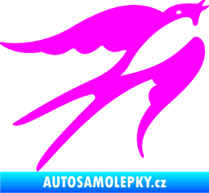 Samolepka Vlaštovka 003 pravá Fluorescentní růžová