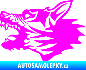 Samolepka Vlk 003 levá Fluorescentní růžová
