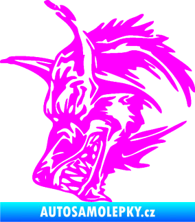 Samolepka Vlk 004 levá Fluorescentní růžová