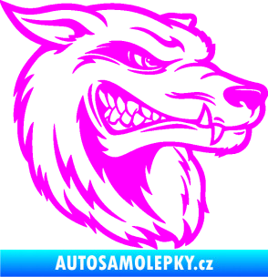 Samolepka Vlk 016 pravá Fluorescentní růžová