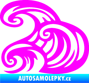 Samolepka Vlny 004 levá moře Fluorescentní růžová