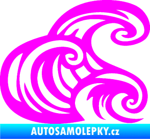 Samolepka Vlny 004 pravá moře Fluorescentní růžová