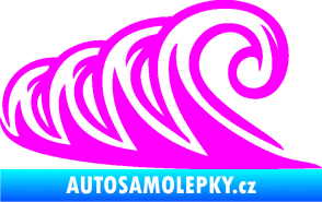 Samolepka Vlny 006 levá moře Fluorescentní růžová