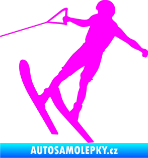 Samolepka Vodní lyže 001 levá Fluorescentní růžová