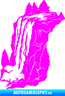 Samolepka Vodopád levá krajina Fluorescentní růžová