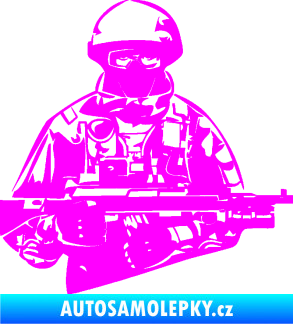 Samolepka Voják 013 pravá Fluorescentní růžová