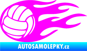 Samolepka Volejbalový míč 002 levá Fluorescentní růžová