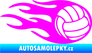 Samolepka Volejbalový míč 002 pravá Fluorescentní růžová