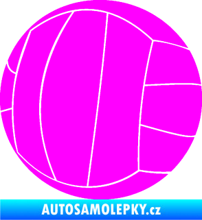 Samolepka Volejbalový míč 003 Fluorescentní růžová