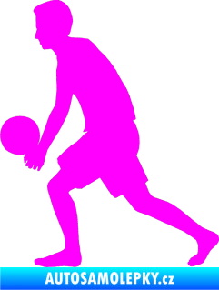 Samolepka Voleybal 014 levá Fluorescentní růžová