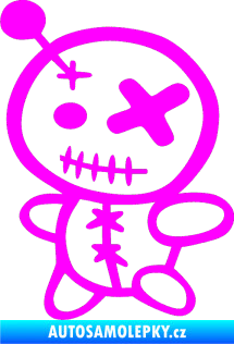 Samolepka Voodoo panenka 001 levá Fluorescentní růžová