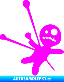 Samolepka Voodoo panenka 002 pravá Fluorescentní růžová