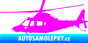 Samolepka Vrtulník 004 levá helikoptéra Fluorescentní růžová