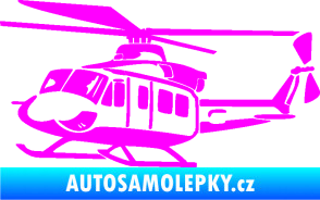 Samolepka Vrtulník 010 levá helikoptéra Fluorescentní růžová
